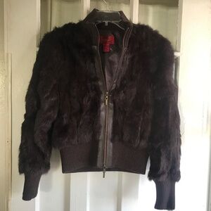 Paris Blues Y2K outerwear cropped  100% Rabbit Fur Vintage Chocolate Brown